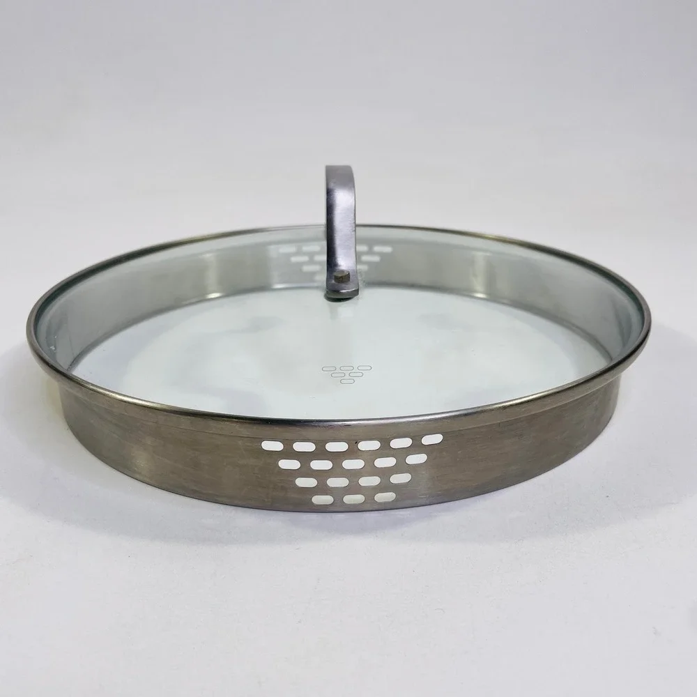 Calphalon 10 Inch Glass Straining Lid Stainless Steel Rim Replacement Cover